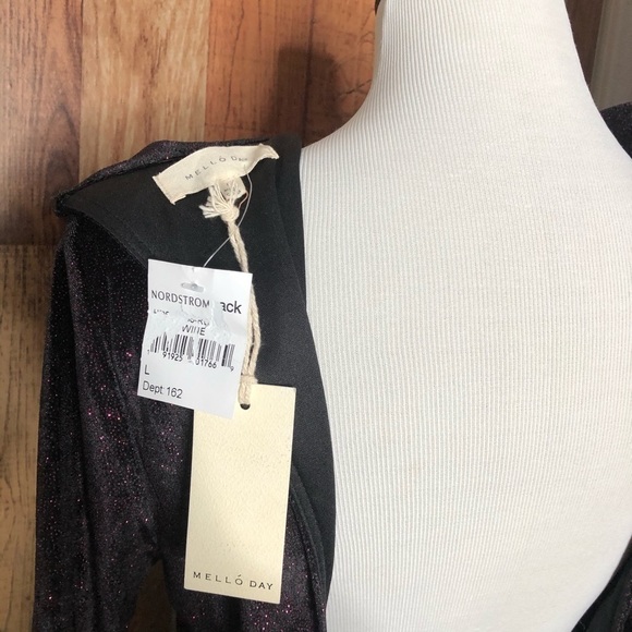 Melloday Sparkle Velvet Mini Dress sz L - Picture 3 of 6